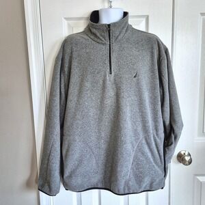 Nautica quarter zip sweatshirt jacket‎ gray fleece men's XL